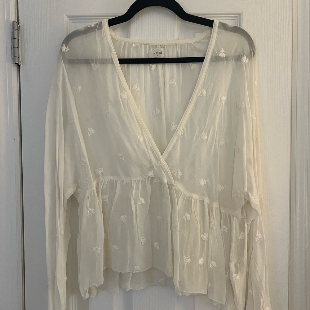 Wilfred blouse - sheer with white flowers